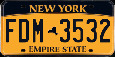 NY license plate FDM3532