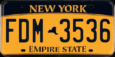 NY license plate FDM3536