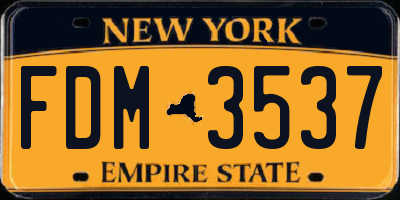 NY license plate FDM3537
