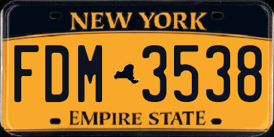NY license plate FDM3538