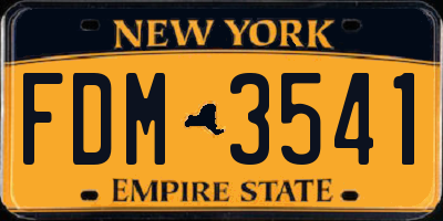 NY license plate FDM3541