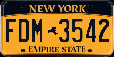 NY license plate FDM3542