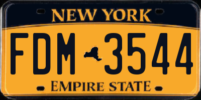 NY license plate FDM3544