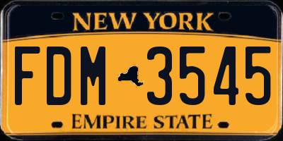 NY license plate FDM3545