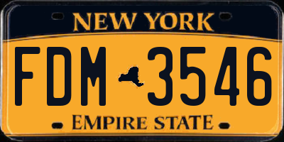 NY license plate FDM3546