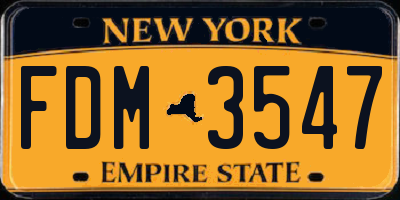 NY license plate FDM3547