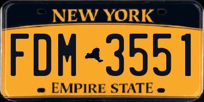 NY license plate FDM3551
