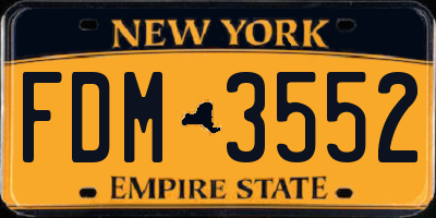 NY license plate FDM3552