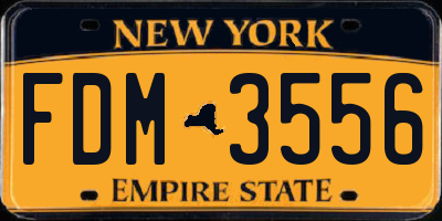 NY license plate FDM3556