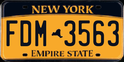 NY license plate FDM3563
