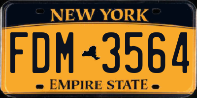 NY license plate FDM3564