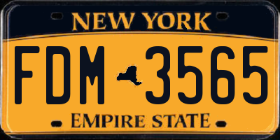 NY license plate FDM3565