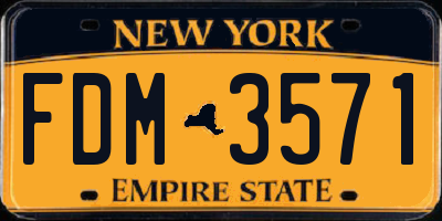 NY license plate FDM3571