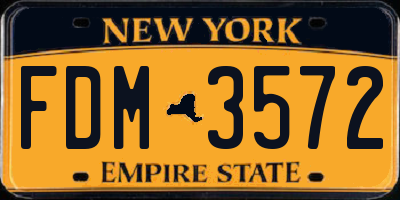 NY license plate FDM3572