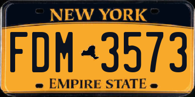 NY license plate FDM3573