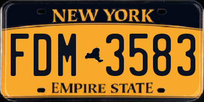 NY license plate FDM3583