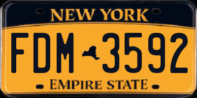 NY license plate FDM3592
