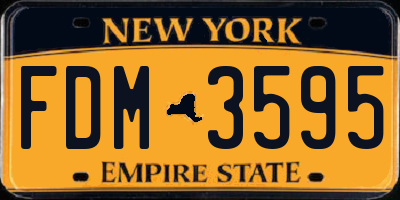 NY license plate FDM3595