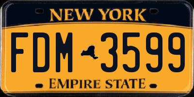 NY license plate FDM3599