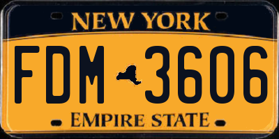 NY license plate FDM3606
