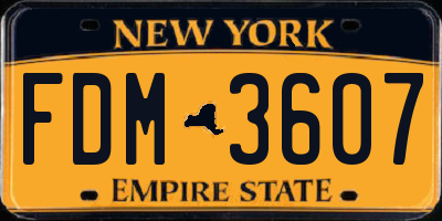 NY license plate FDM3607