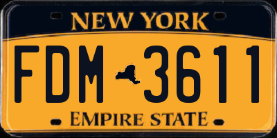 NY license plate FDM3611