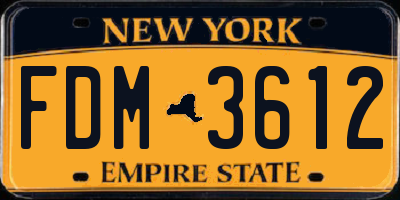 NY license plate FDM3612