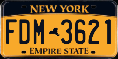 NY license plate FDM3621