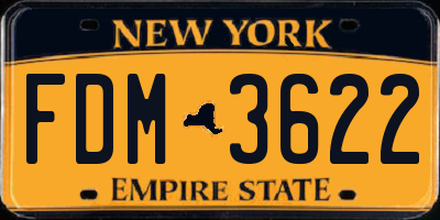 NY license plate FDM3622