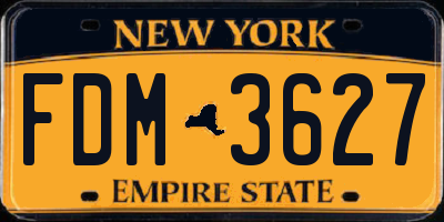 NY license plate FDM3627