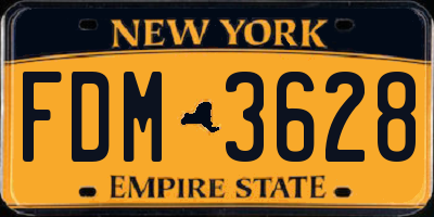 NY license plate FDM3628