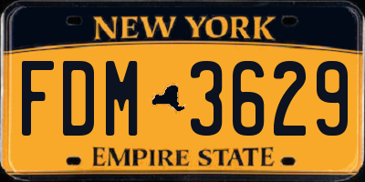 NY license plate FDM3629