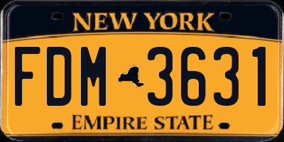 NY license plate FDM3631