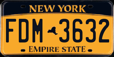 NY license plate FDM3632