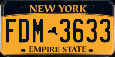 NY license plate FDM3633