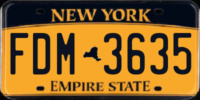 NY license plate FDM3635