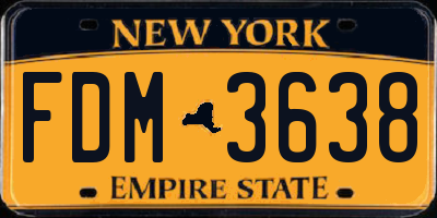 NY license plate FDM3638