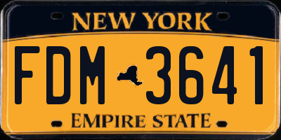 NY license plate FDM3641