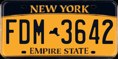 NY license plate FDM3642