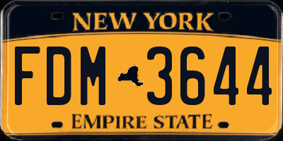 NY license plate FDM3644
