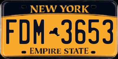 NY license plate FDM3653