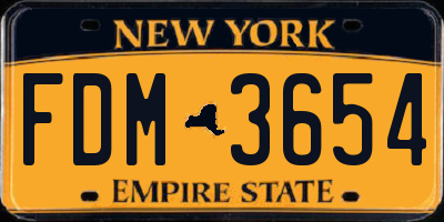 NY license plate FDM3654