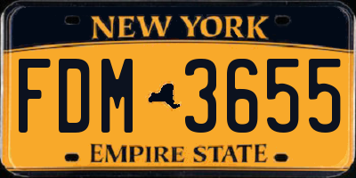 NY license plate FDM3655
