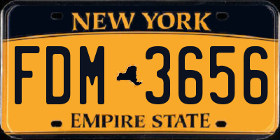 NY license plate FDM3656