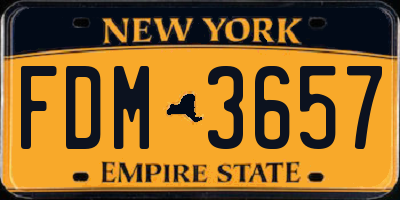 NY license plate FDM3657