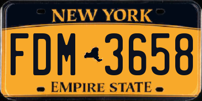 NY license plate FDM3658
