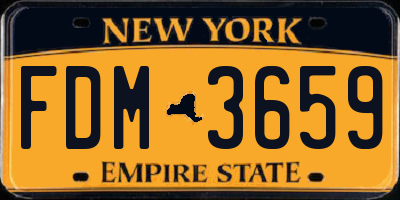 NY license plate FDM3659