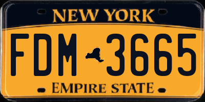 NY license plate FDM3665