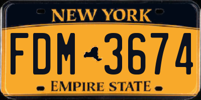 NY license plate FDM3674