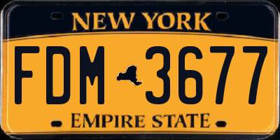 NY license plate FDM3677